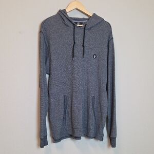 Volcom Men's Black and Gray Two Toned Hooded Sweater Size XL